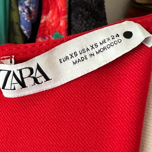 ZARA Red MIDI Dress Column Front Slit Pencil Career Holidays, Size XS - Picture 13 of 16